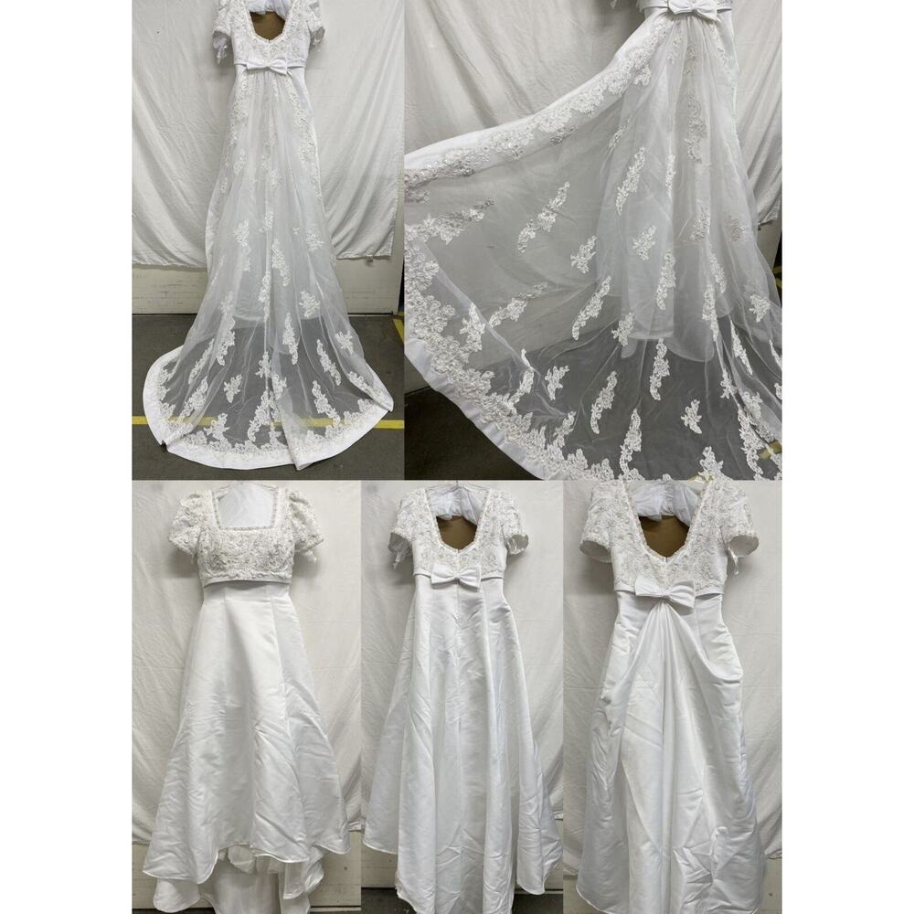 Bridgerton Wedding Dress Bridal Gown Dress Large 14 L’amour Shoes Veil W/box